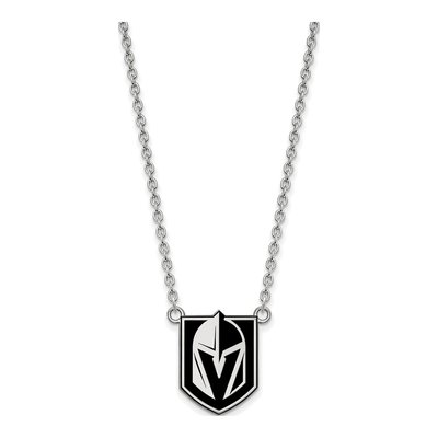 Vegas Golden Knights Sterling Silver Rh-Pl Large Enamel Necklac Pendant