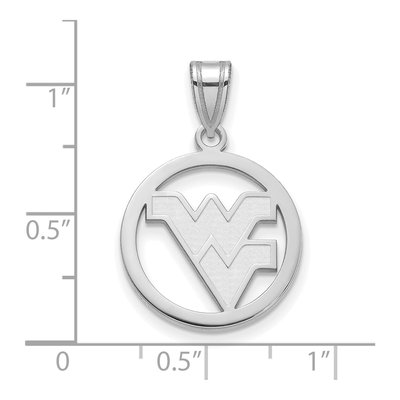West Virginia University Sterling Silver Medium W-V Pendant – view 2