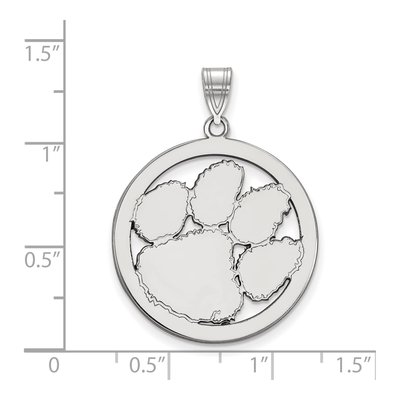 Clemson University Sterling Silver Extra Large Tiger Paw Pendant – view 2