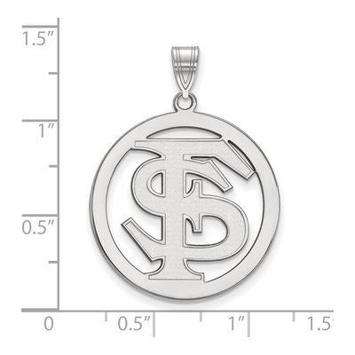 Florida State University Sterling Silver F-S Extra Large Circle Pendant – view 2