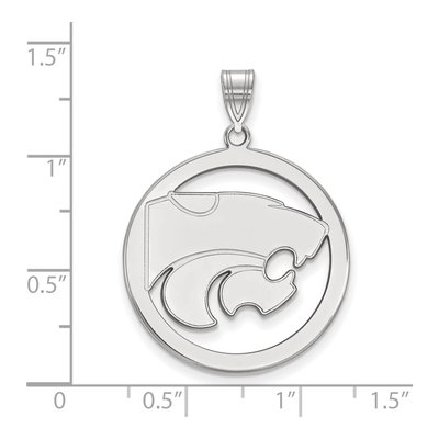 Kansas State University Sterling Silver Extra Large Wildcat Pendant – view 2