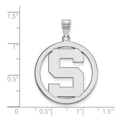 Michigan State University Sterling Silver Large Spartans Letter S Pendant – view 2