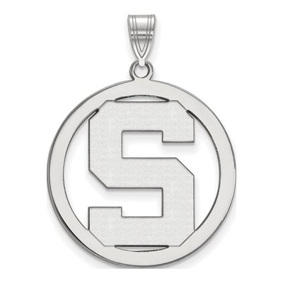 Michigan State University Sterling Silver Large Spartans Letter S Pendant
