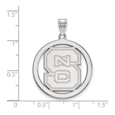 North Carolina State University Sterling Silver Large NC Wolfpack Pendant – view 2