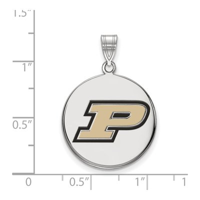 Purdue University Sterling Silver Large Enamel Letter P Pendant – view 2