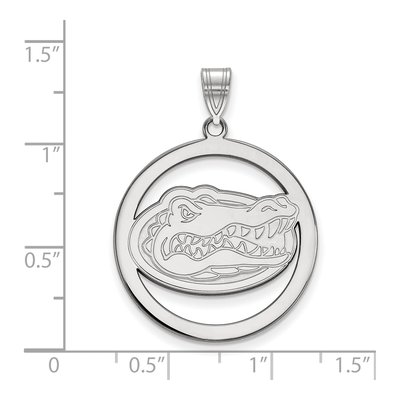 University of Florida Sterling Silver Extra Large Gators Circle Pendant – view 2