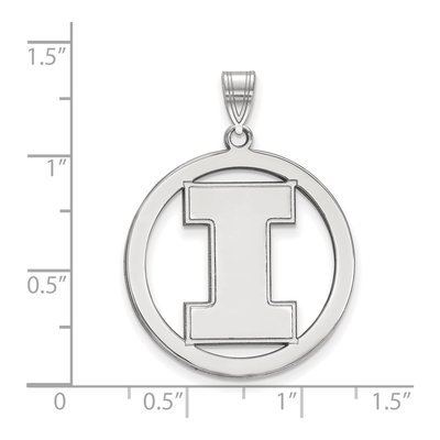 University of Illinois Sterling Silver Extra Large Letter I Pendant – view 2