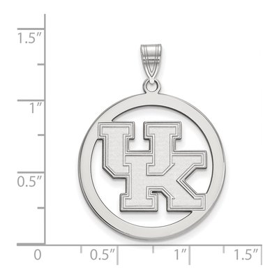 University of Kentucky Sterling Silver U-K Large Circle Pendant – view 2