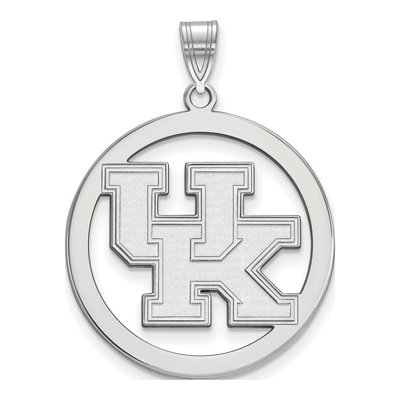 University of Kentucky Sterling Silver U-K Large Circle Pendant
