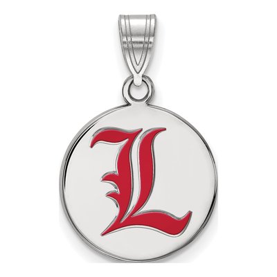 University of Louisville Sterling Silver Medium Cardinals Letter L Pendant
