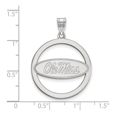 University of Mississippi Sterling Silver Extra Large Ole Miss XL Circle Pendant – view 2