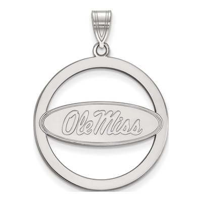 University of Mississippi Sterling Silver Extra Large Ole Miss XL Circle Pendant