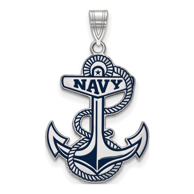 United States Naval Academy Sterling Silver Extra Large US Anchor Pendant