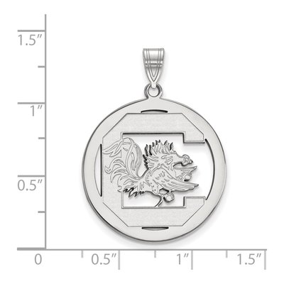University of South Carolina Sterling Silver Extra Large Circle Pendant – view 2