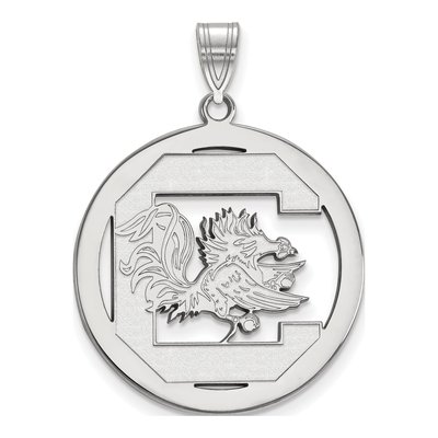 University of South Carolina Sterling Silver Extra Large Circle Pendant