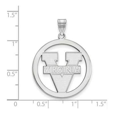 University of Virginia Sterling Silver Large Circle Pendant – view 2