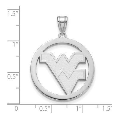 West Virginia University Sterling Silver W-V Extra Large Circle Pendant – view 3