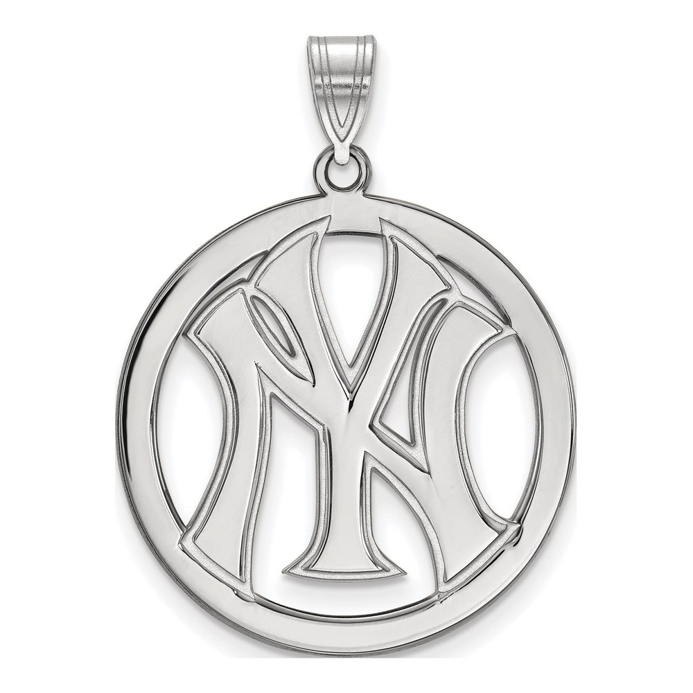 NY Yankees Sterling Silver N-Y Circle Pendant