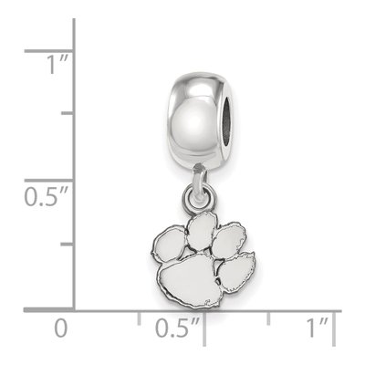 Clemson University Sterling Silver Extra Small Tiger Paw Dangle Bead – view 5