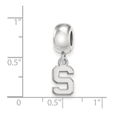 Michigan State University Sterling Silver Extra Small Letter S Dangle Bead – view 4