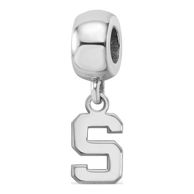 Michigan State University Sterling Silver Extra Small Letter S Dangle Bead