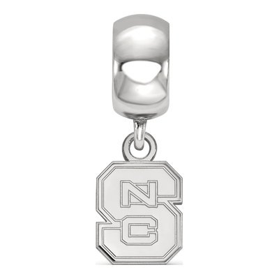 North Carolina State University Sterling Silver Extra Small NC Wolfpack Dangle Bead – view 3