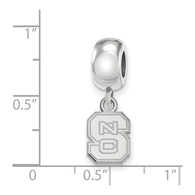 North Carolina State University Sterling Silver Extra Small NC Wolfpack Dangle Bead – view 4