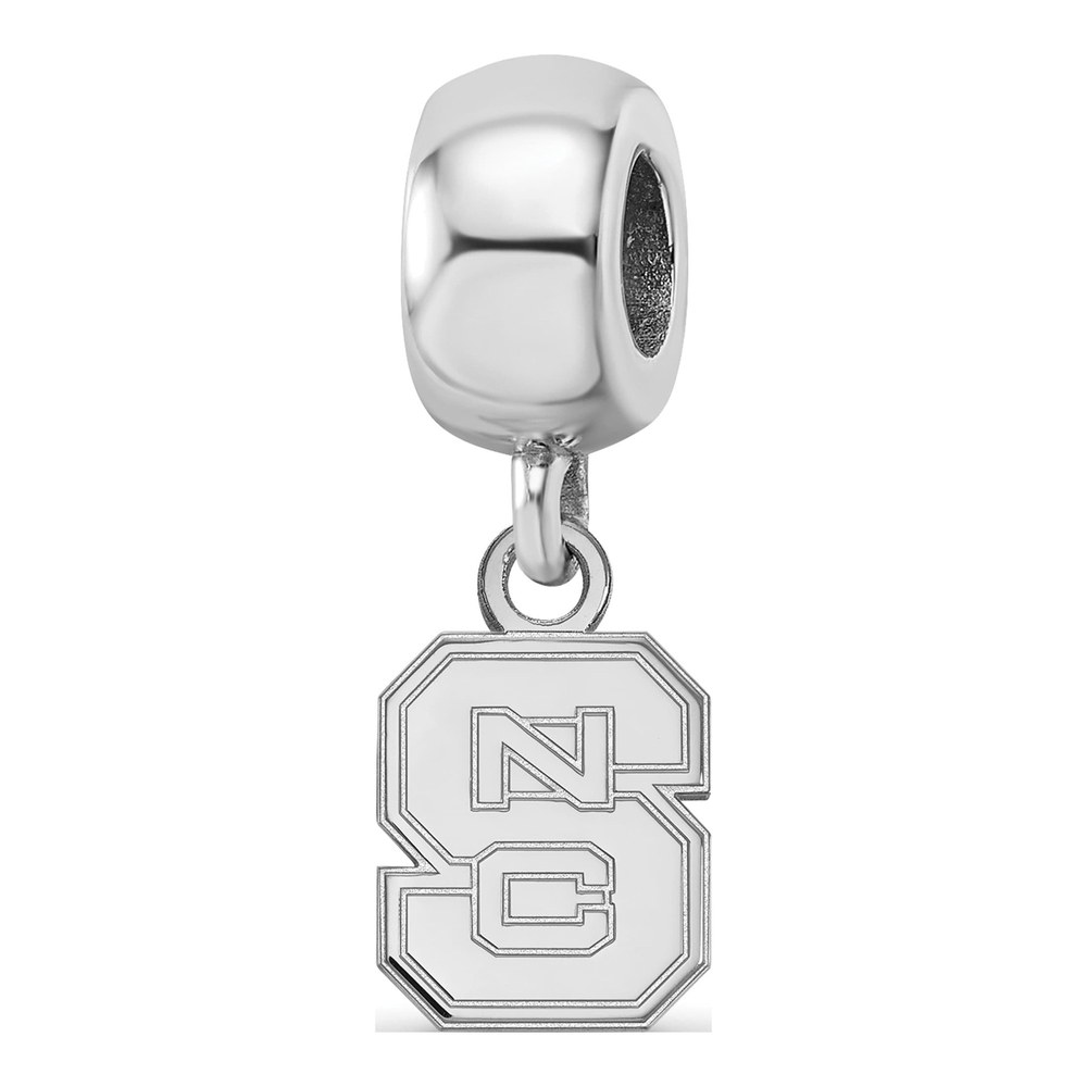 North Carolina State University Sterling Silver Extra Small NC Wolfpack Dangle Bead