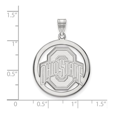 Ohio State University Sterling Silver Extra Large XL Circle Pendant – view 2