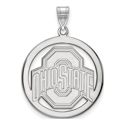 Ohio State University Sterling Silver Extra Large XL Circle Pendant
