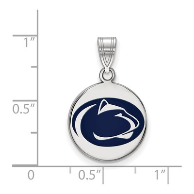 Pennsylvania State University Sterling Silver Medium Penn Lion Enameled Disc Pendant – view 2