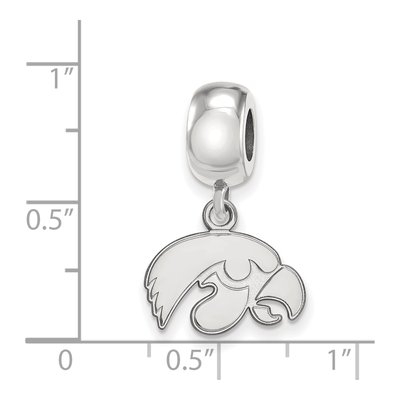 University of Iowa Sterling Silver Extra Small Hawk Dangle Bead – view 4
