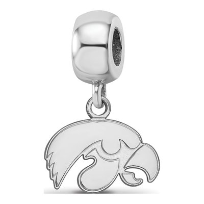University of Iowa Sterling Silver Extra Small Hawk Dangle Bead