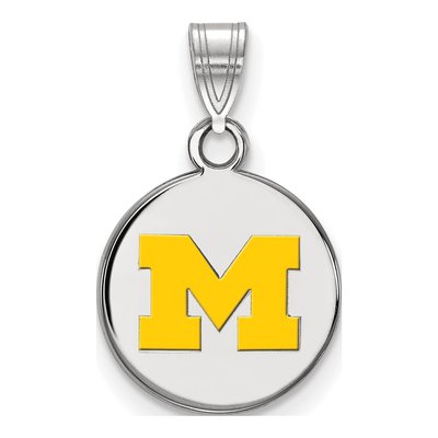 University of Michigan Sterling Silver Small Wolverines Letter M Pendant