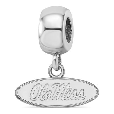 University of Mississippi Sterling Silver Extra Small Ole Miss Rebels Dangle Bead