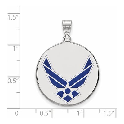 United States Air Force Academy Sterling Silver U.s Air Enameled Disc Pendant – view 2