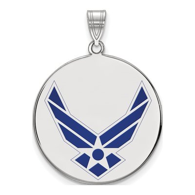 United States Air Force Academy Sterling Silver U.s Air Enameled Disc Pendant