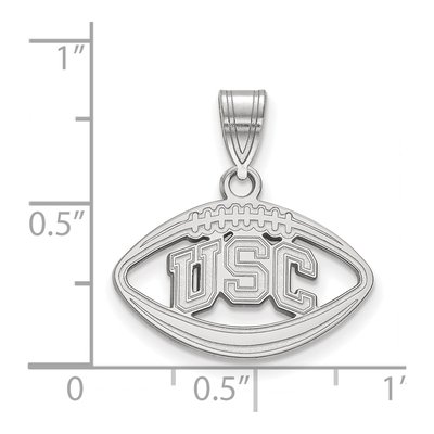 University of Southern California Sterling Silver Medium USC Trojans Football Pendant – view 2