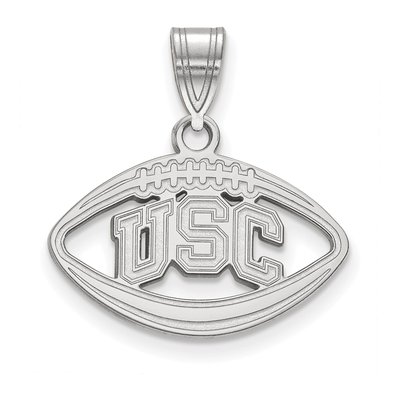 University of Southern California Sterling Silver Medium USC Trojans Football Pendant