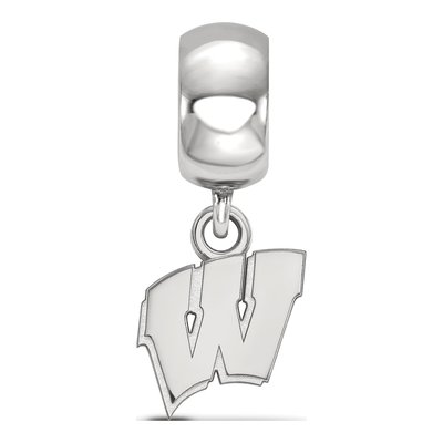 University of Wisconsin Sterling Silver Extra Small Letter W Dangle Bead – view 3