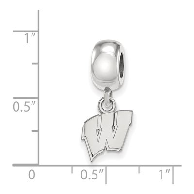 University of Wisconsin Sterling Silver Extra Small Letter W Dangle Bead – view 4