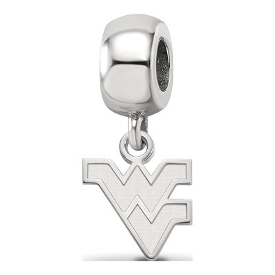 West Virginia University Sterling Silver W-V Extra Small Dangle Bead