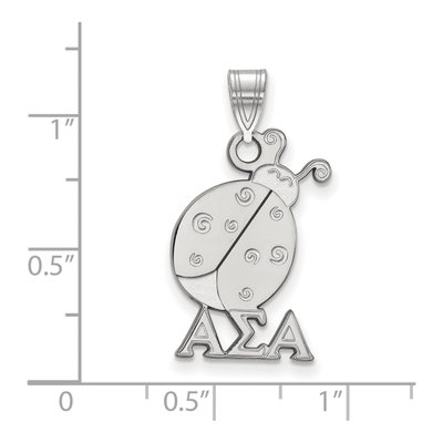 Alpha Sigma Alpha Sterling Silver Sorority Symbol Medium Pendant – view 2