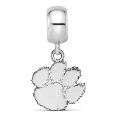 Clemson University Sterling Silver Small Tigers Paw Dangle Bead – view 4
