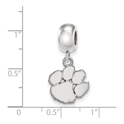 Clemson University Sterling Silver Small Tigers Paw Dangle Bead – view 5