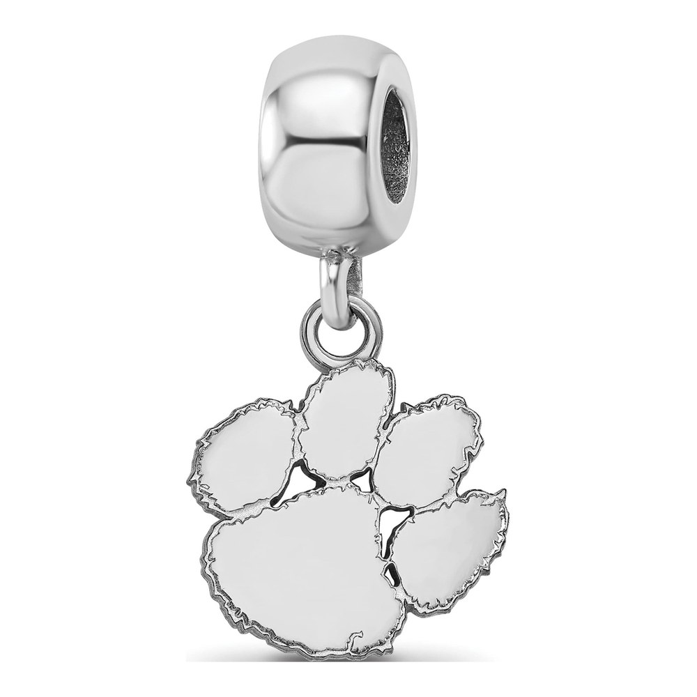 Clemson University Sterling Silver Small Tigers Paw Dangle Bead