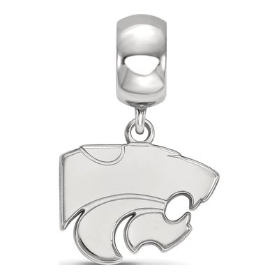 Kansas State University Sterling Silver Small Wildcat Dangle Bead – view 2