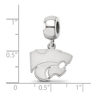 Kansas State University Sterling Silver Small Wildcat Dangle Bead – view 3