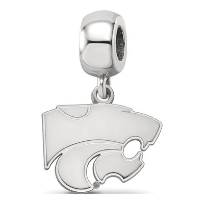 Kansas State University Sterling Silver Small Wildcat Dangle Bead