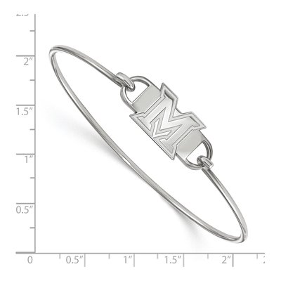 Miami University Sterling Silver Wire Bangle Letter M Ring – view 2